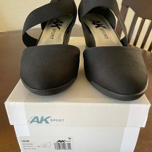 Anne Klein "Aktara2" black wedges